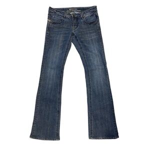 Parasuco Denim Legend Straight Leg Blue Jeans Crystal Embellishment Size 28